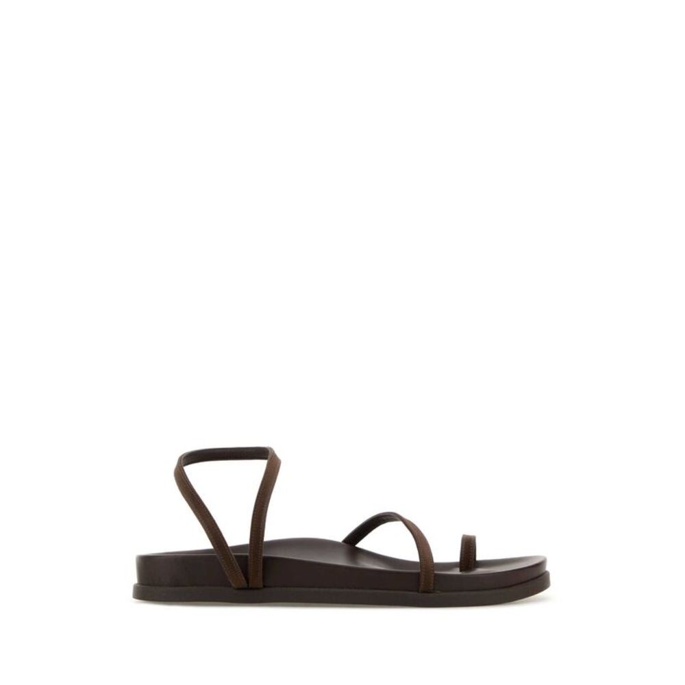 Ancient Greek Women Brown Satin Eleftheria Thong Sandals